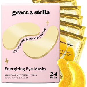 Vegan Gel Under Eye Masks - 24 Pairs of Gold Hydrogel Patches for Dark Circles